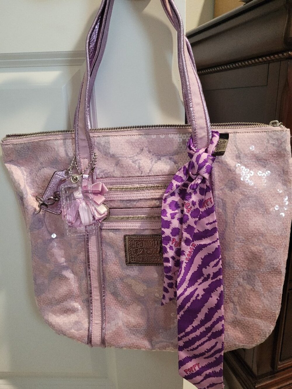 Coach Poppy large sequin purse
